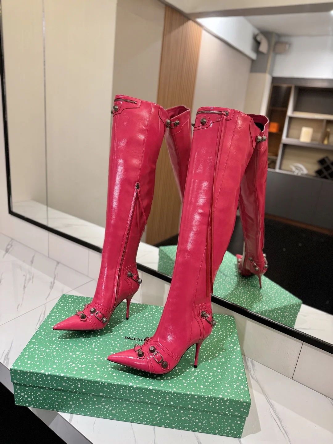 BALENCIAGA Boots Calf Leather Pink F90202609111435 - Image 5