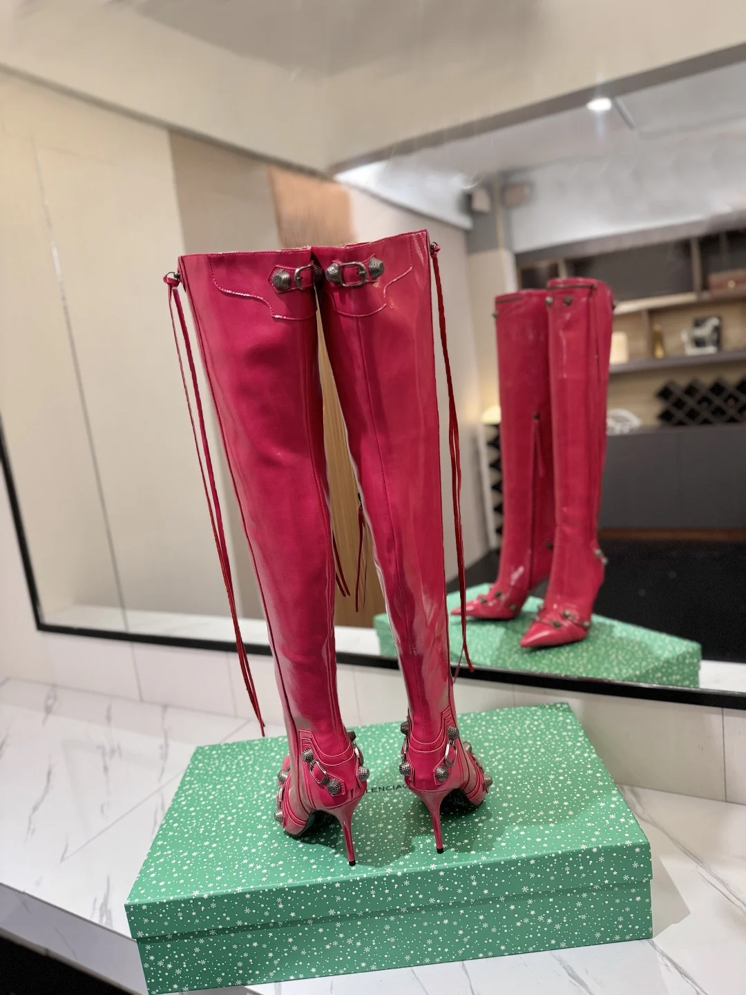 BALENCIAGA Boots Calf Leather Pink F90202609111435 - Image 9