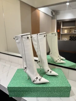 BALENCIAGA Boots Calf Leather White-Silver E70202609111429