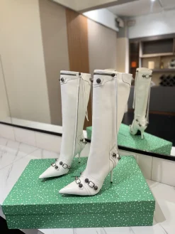 Alternative view of BALENCIAGA Boots Calf Leather White-Silver E70202609111429