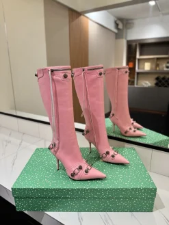 BALENCIAGA Boots Cow Leather Pink-Silver E70202609111425