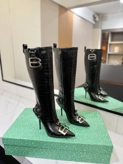 BALENCIAGA Boots Leather Black-Silver E90202609111442