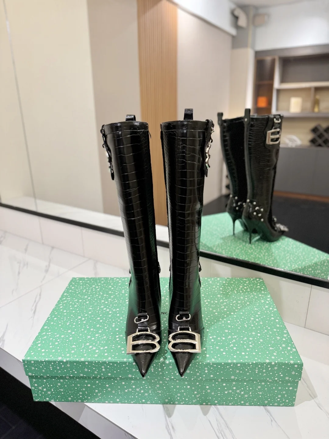 BALENCIAGA Boots Leather Black-Silver E90202609111442 - Image 3