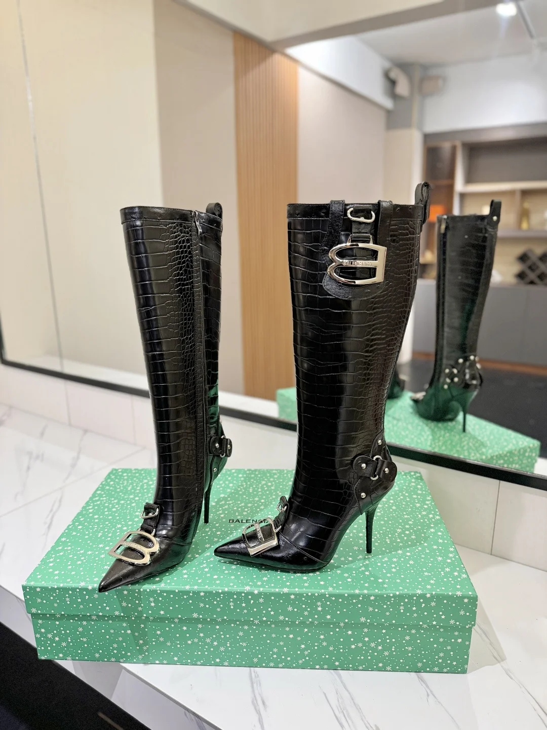 BALENCIAGA Boots Leather Black-Silver E90202609111442 - Image 6