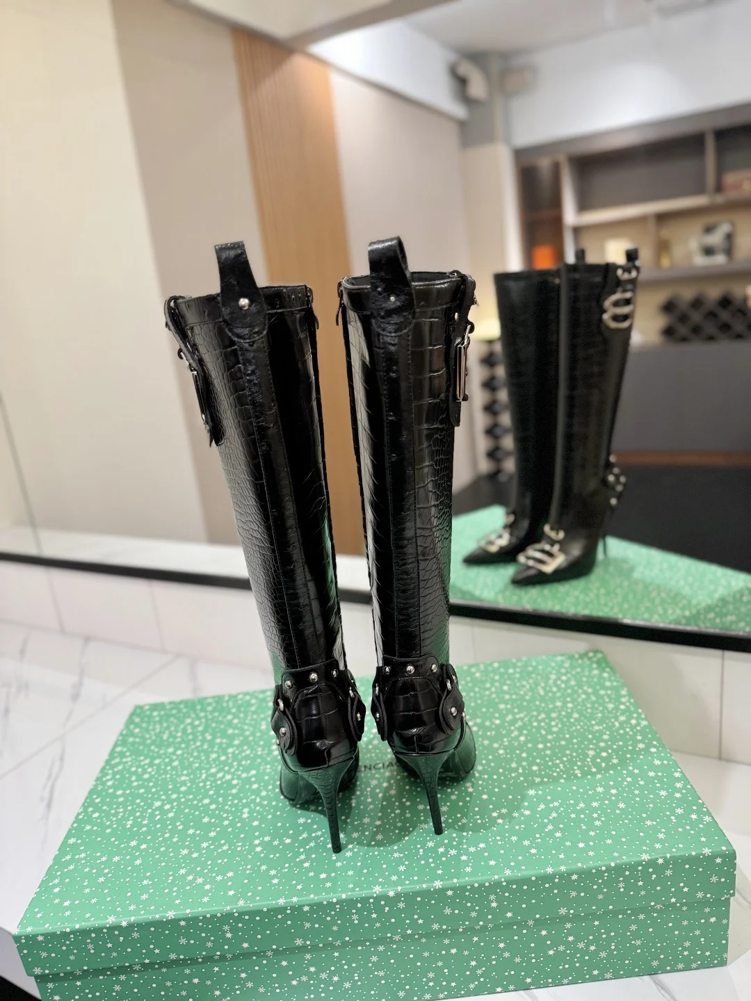 BALENCIAGA Boots Leather Black-Silver E90202609111442 - Image 9