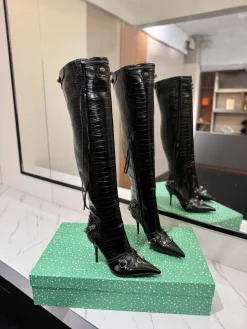 BALENCIAGA Boots Leather Black-Silver F90202609111433