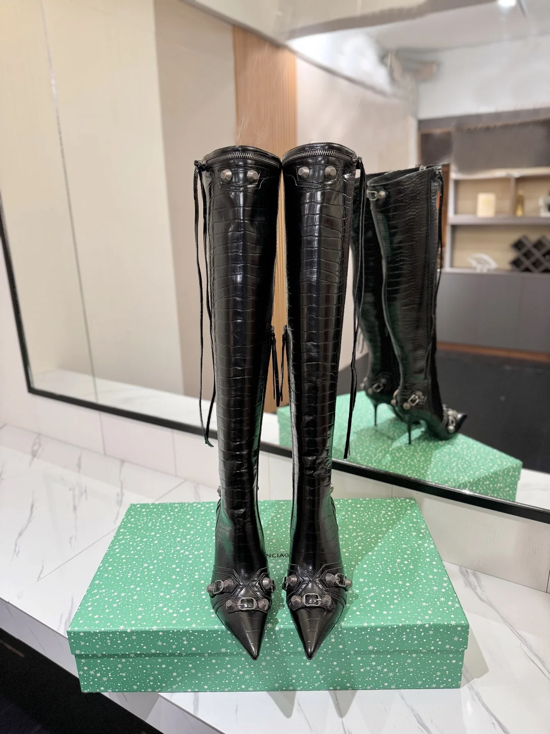 BALENCIAGA Boots Leather Black-Silver F90202609111433 - Image 3