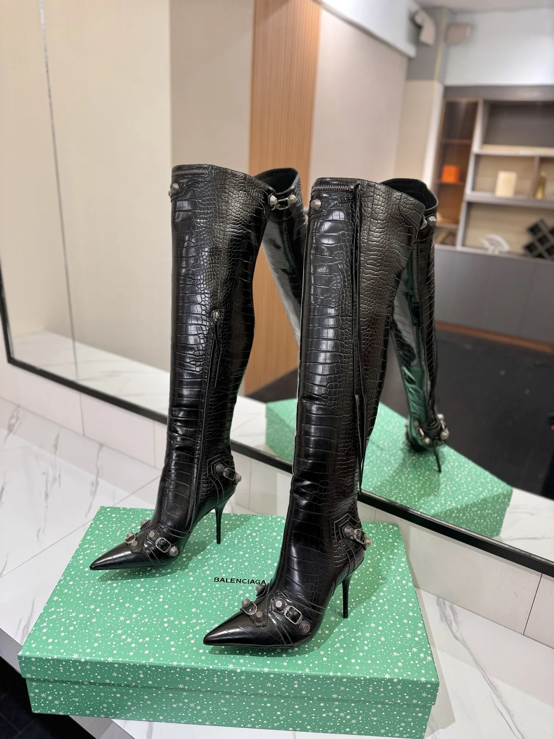 BALENCIAGA Boots Leather Black-Silver F90202609111433 - Image 5