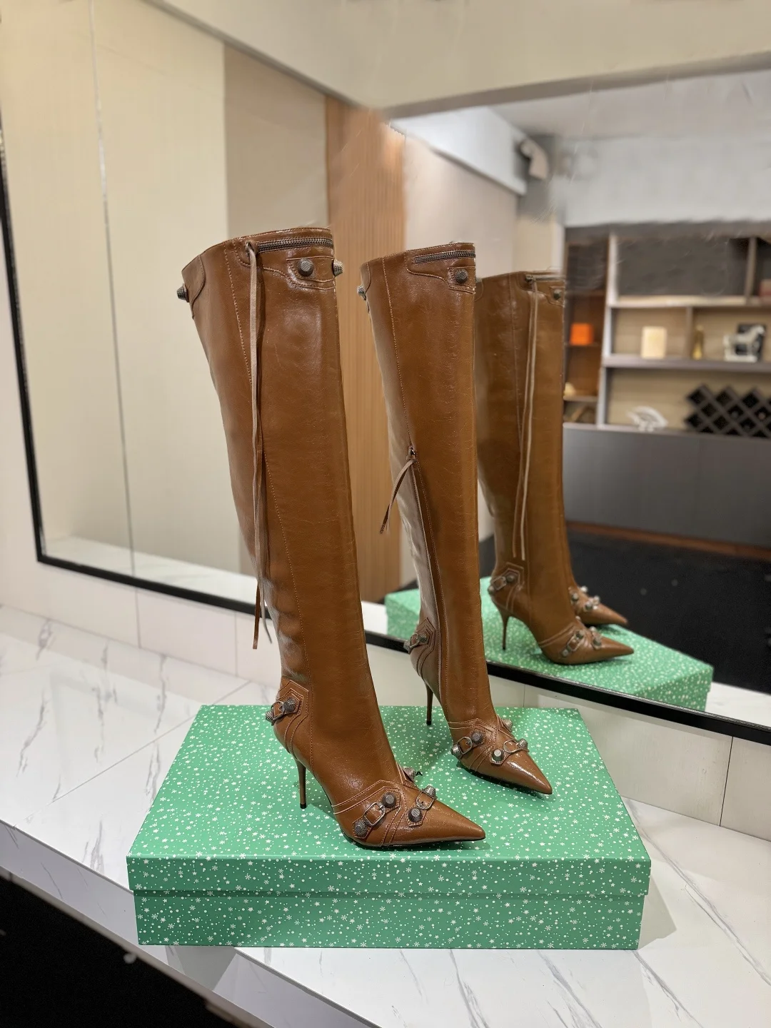BALENCIAGA Boots Leather Brown-Silver F90202609111438