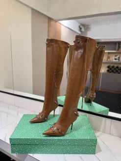Alternative view of BALENCIAGA Boots Leather Brown-Silver F90202609111438