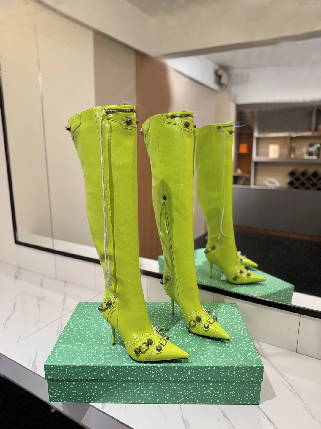 BALENCIAGA Boots Leather Lime-Bronze F90202609111437