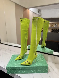 Alternative view of BALENCIAGA Boots Leather Lime-Bronze F90202609111437