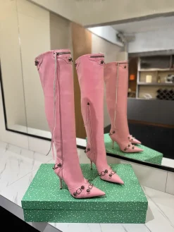 BALENCIAGA Boots Leather Pink-Silver F90202609111439