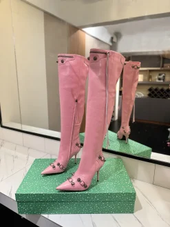Alternative view of BALENCIAGA Boots Leather Pink-Silver F90202609111439