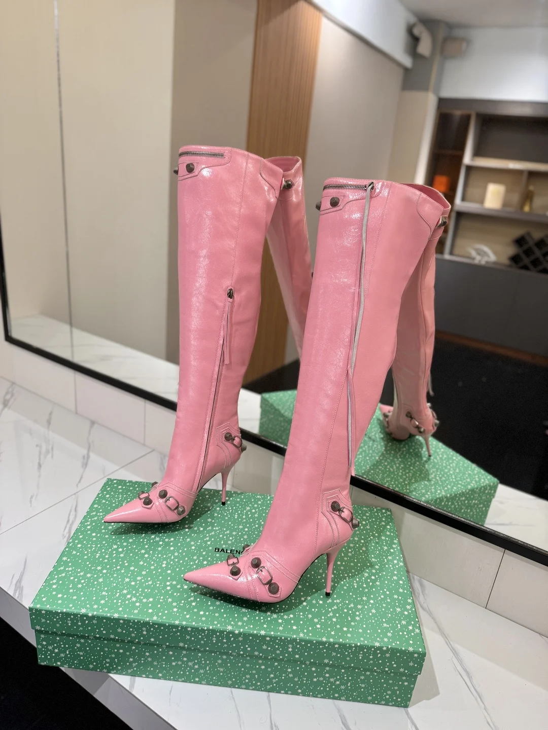 BALENCIAGA Boots Leather Pink-Silver F90202609111439 - Image 6