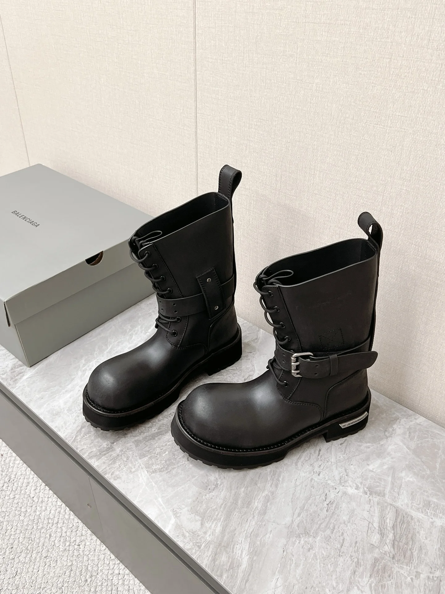 BALENCIAGA Boots Leather Rubber Black EU35-45 D90202609111373 - Image 2