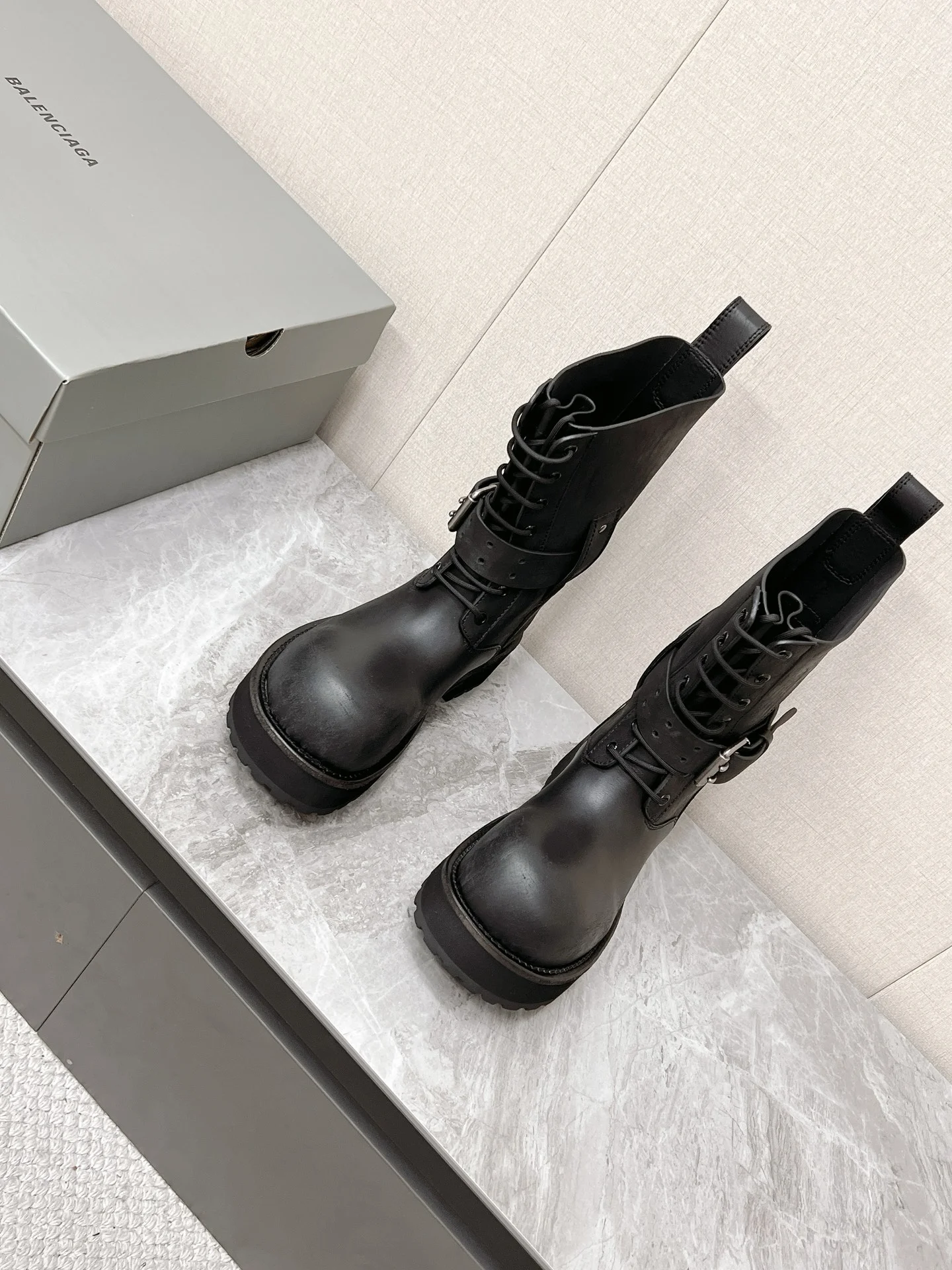 BALENCIAGA Boots Leather Rubber Black EU35-45 D90202609111373 - Image 3