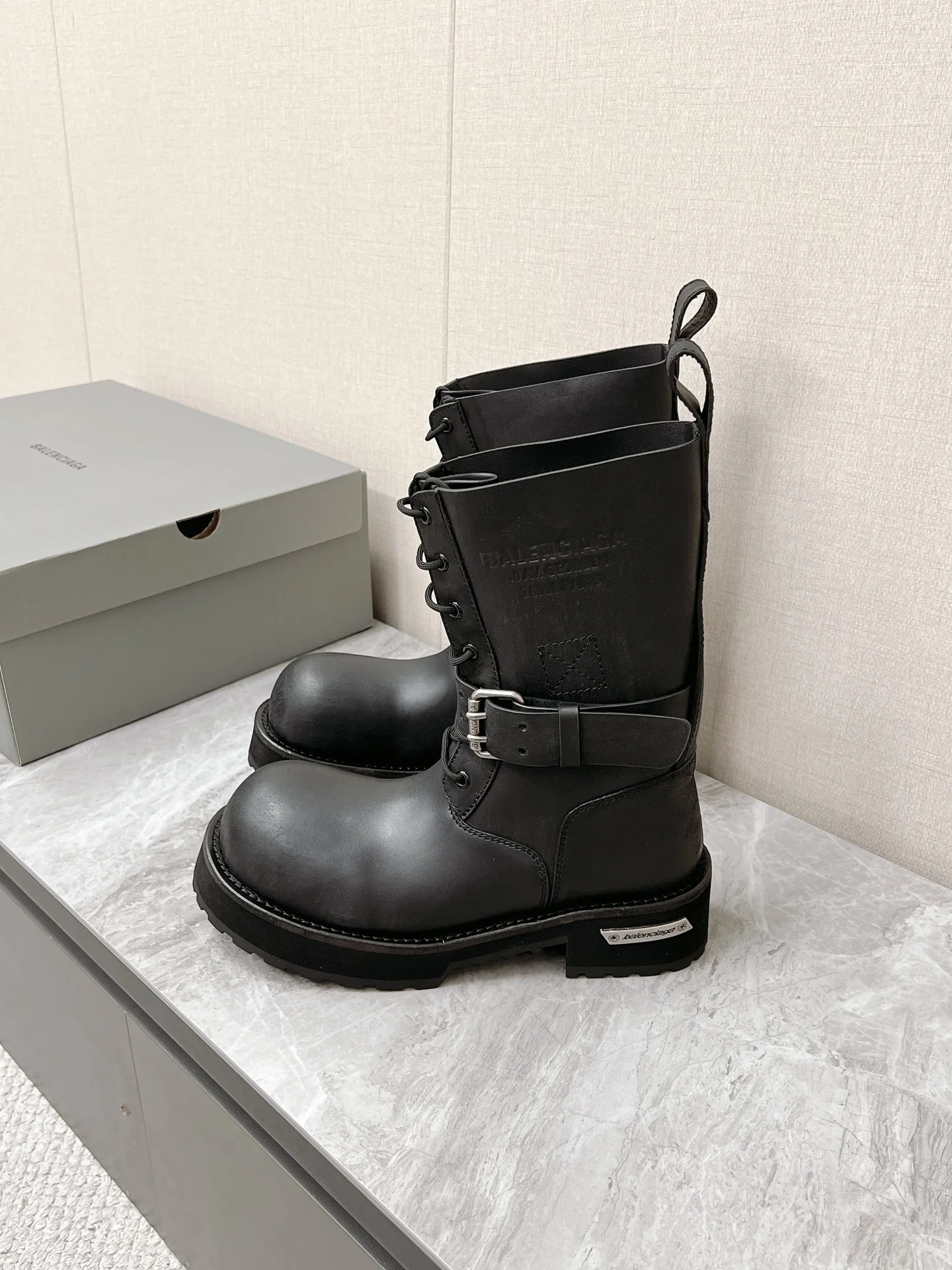 BALENCIAGA Boots Leather Rubber Black EU35-45 D90202609111373 - Image 4