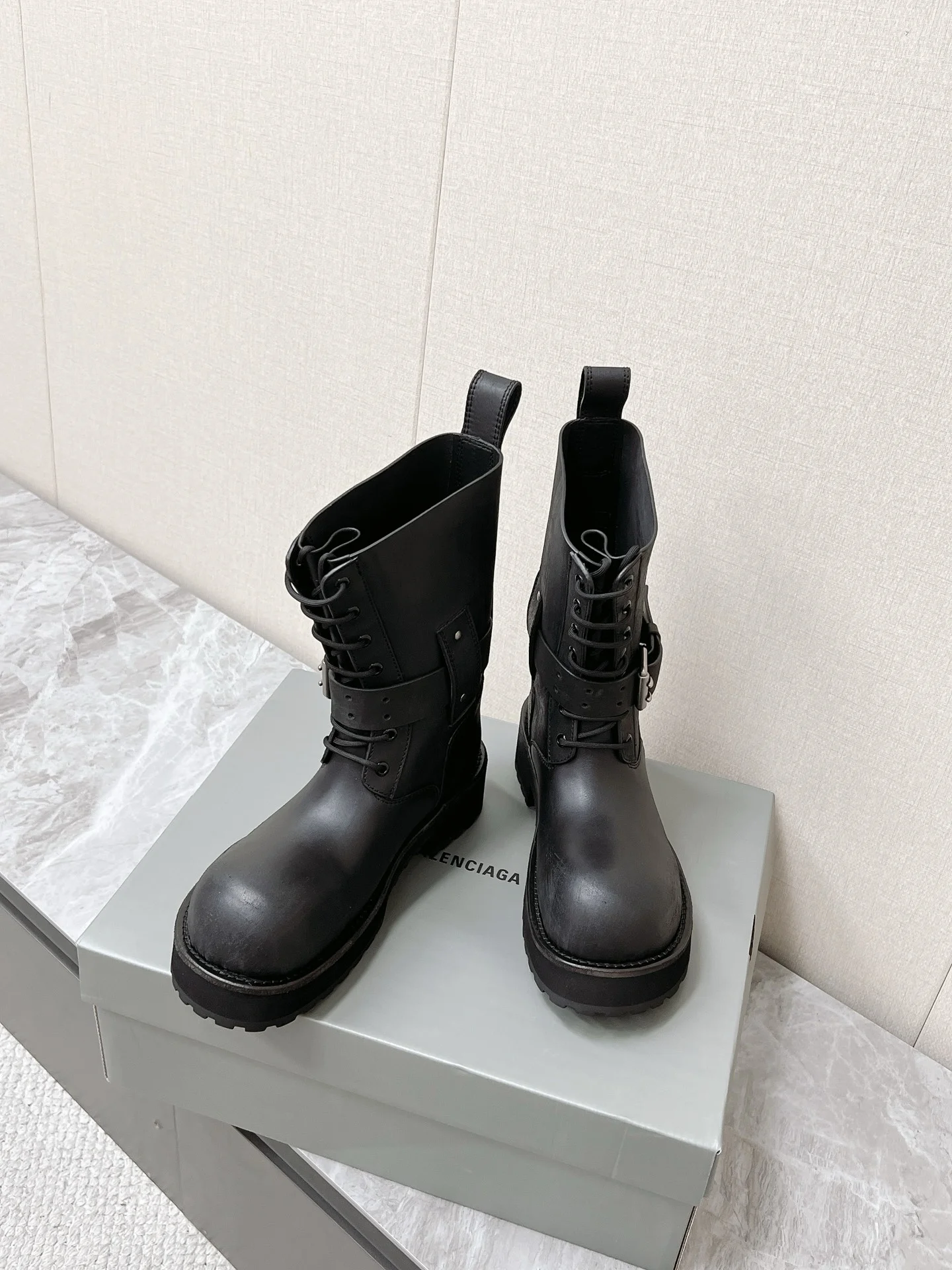 BALENCIAGA Boots Leather Rubber Black EU35-45 D90202609111373 - Image 5