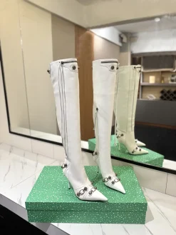 BALENCIAGA Boots Leather White-Silver F90202609111440