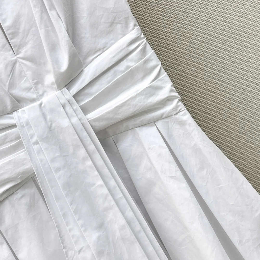 BALENCIAGA Dresses Cotton Poplin White S-L B85202609063433 - Image 6
