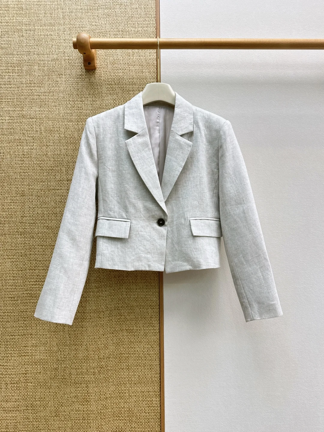 BALENCIAGA Jackets Linen Gray-Black S-L C05202609063276