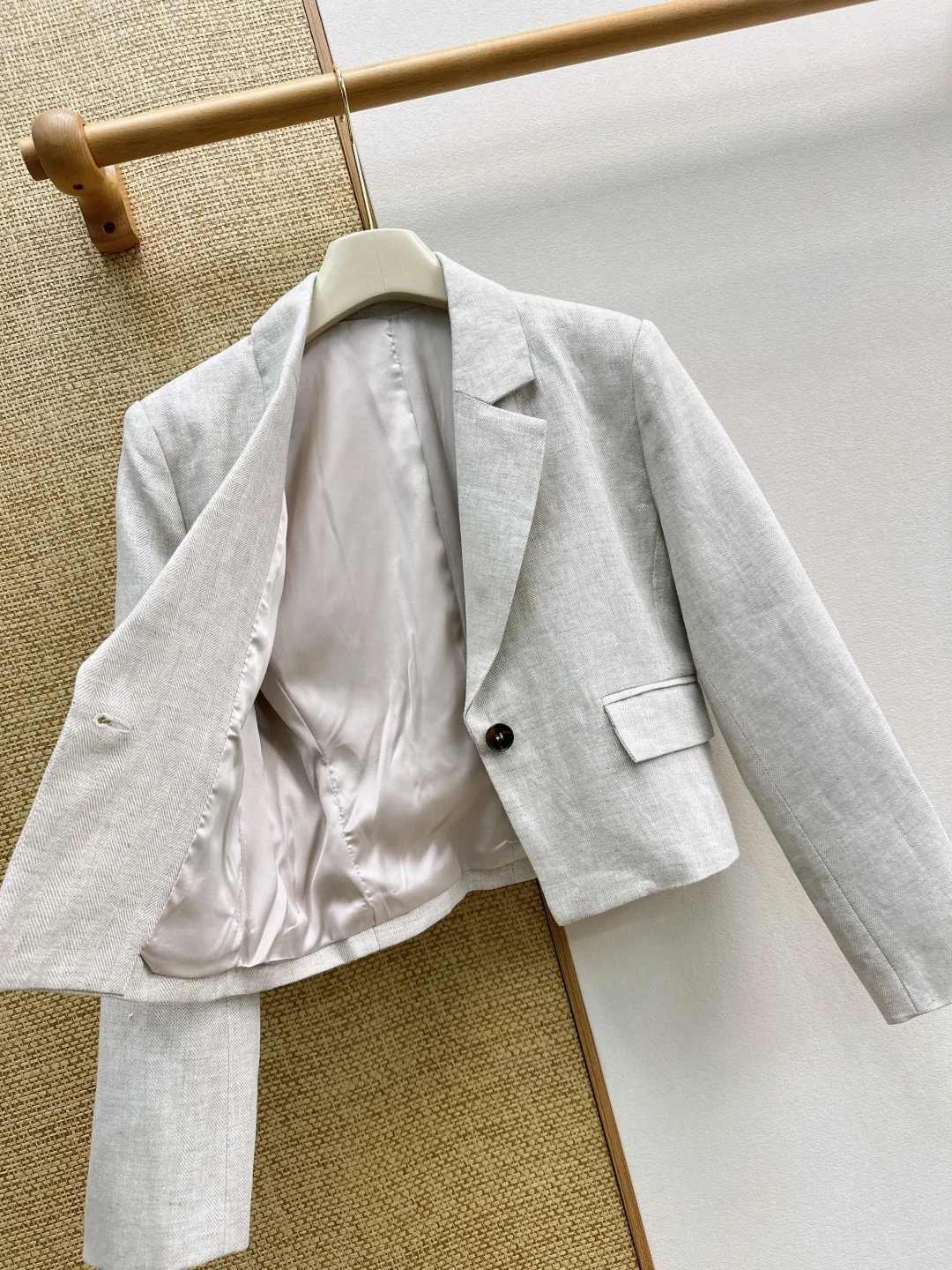 BALENCIAGA Jackets Linen Gray-Black S-L C05202609063276 - Image 2