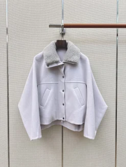 BALENCIAGA Jackets Wool Cashmere Light Gray-Gray S-M-L E40202609060529