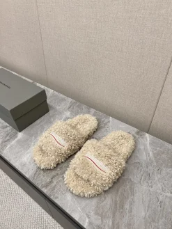 BALENCIAGA Slippers Brushed Cotton Beige-Red EU35-45 A70202609111401