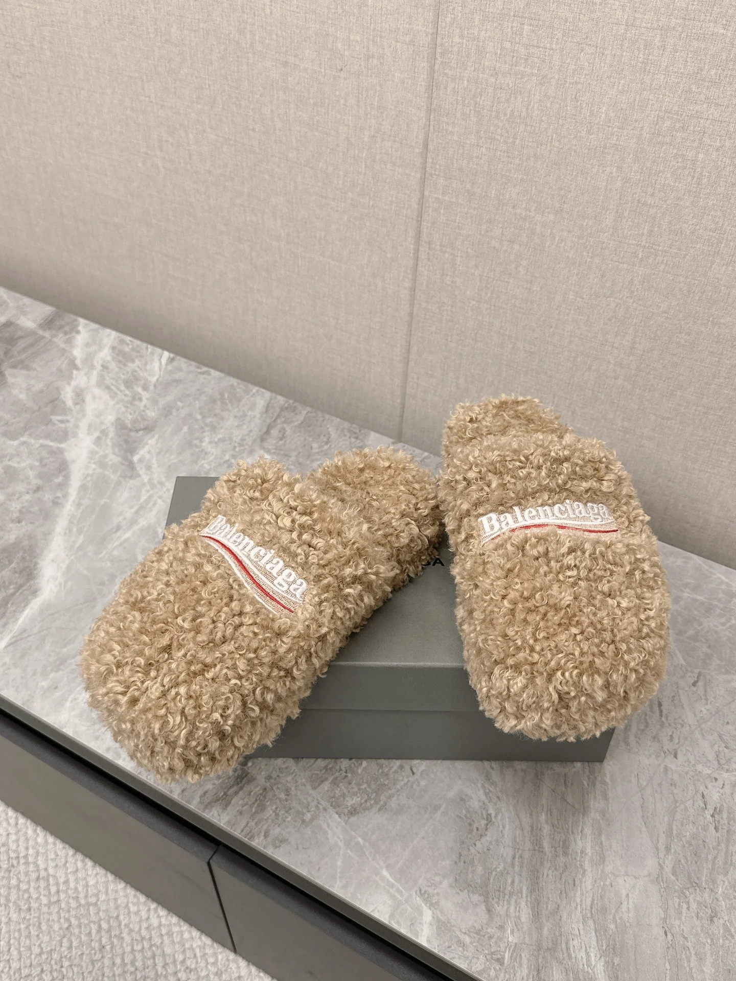 BALENCIAGA Slippers Brushed Cotton Beige-White EU35-44 B10202609111360 - Image 5