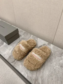 BALENCIAGA Slippers Brushed Cotton Brown-White EU35-45 B00202609111396
