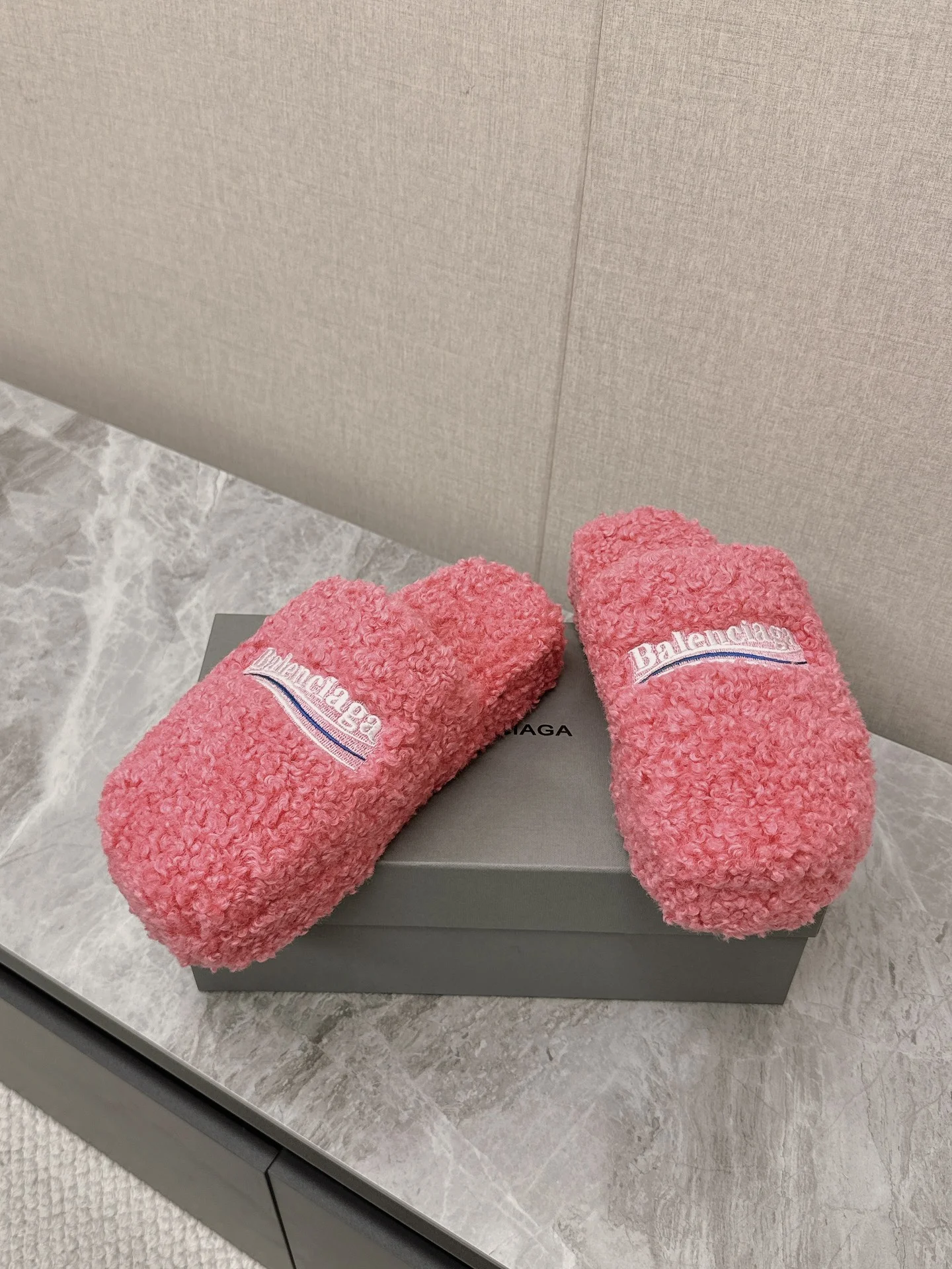 BALENCIAGA Slippers Brushed Cotton Pink-White EU35-44 B10202609111361 - Image 5