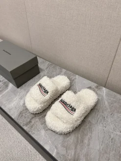 BALENCIAGA Slippers Brushed Cotton White-Black EU35-45 B00202609111393