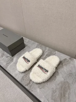 BALENCIAGA Slippers Cotton Rubber White-Black EU35-45 A70202609111398