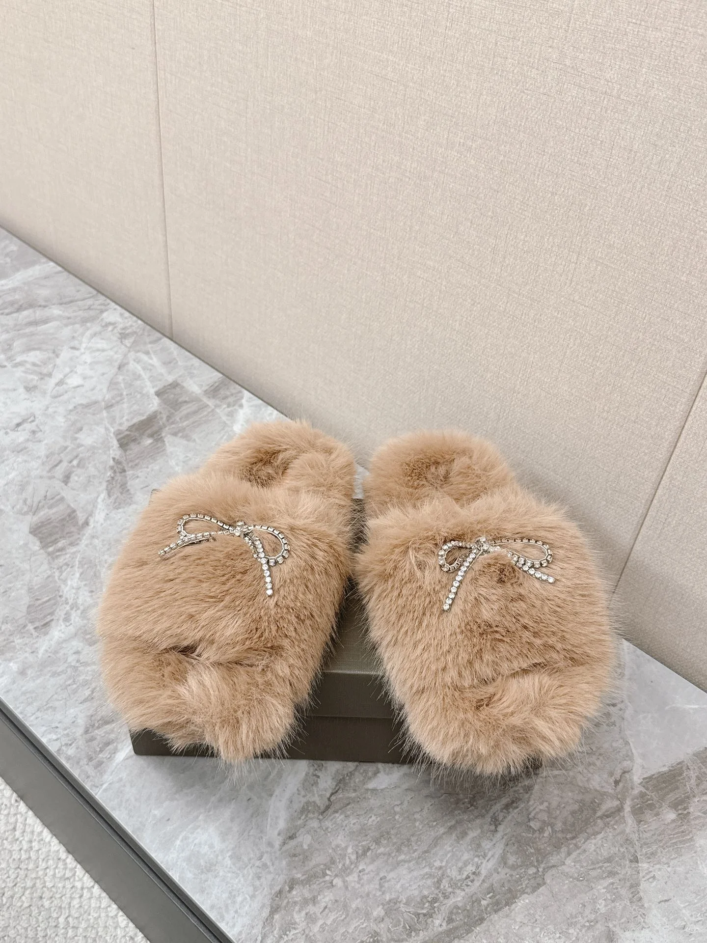 BALENCIAGA Slippers Faux Fur Brown-Silver EU35-40 B20202609111387 - Image 5