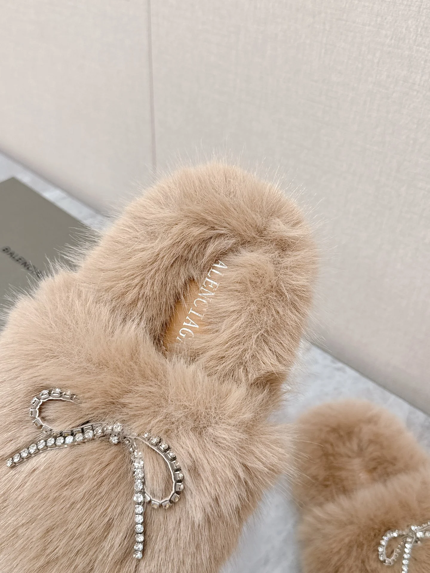 BALENCIAGA Slippers Faux Fur Brown-Silver EU35-40 B20202609111387 - Image 8