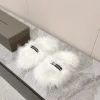 BALENCIAGA Slippers Faux Fur White-Black EU35-40 B20202609111384