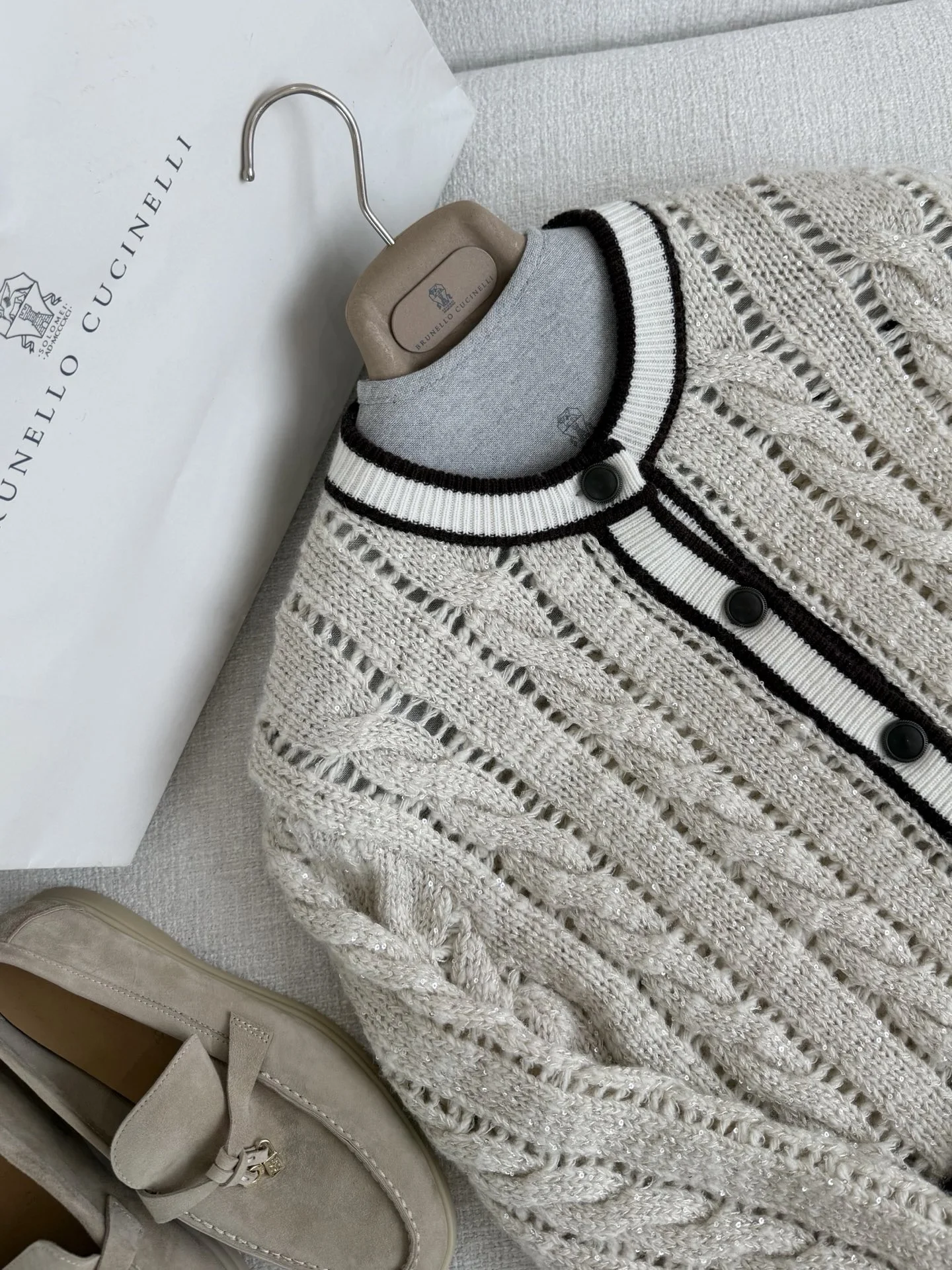 BALENCIAGA Sweaters Cream-Black S-L D55202609061997 - Image 2