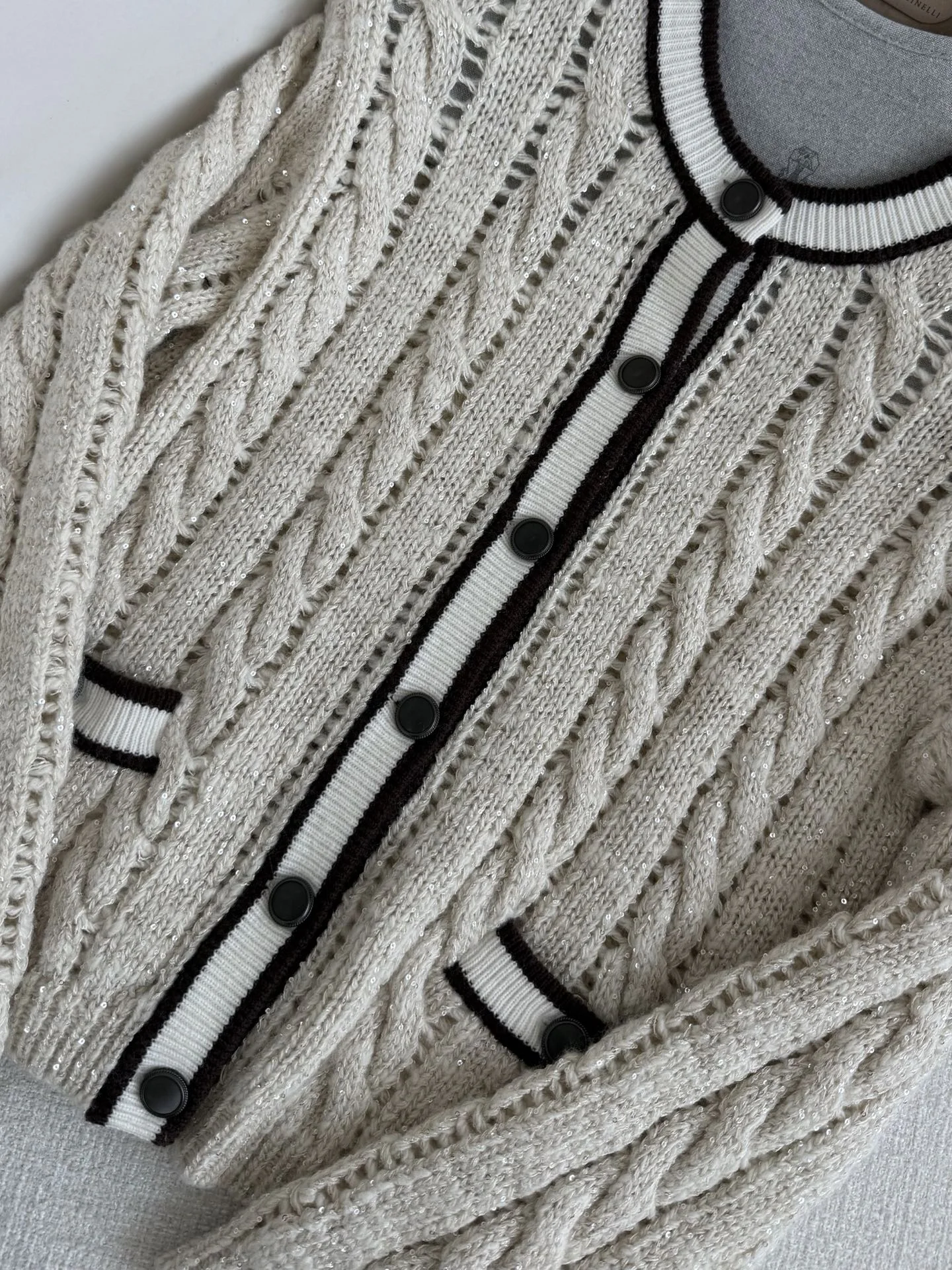 BALENCIAGA Sweaters Cream-Black S-L D55202609061997 - Image 4