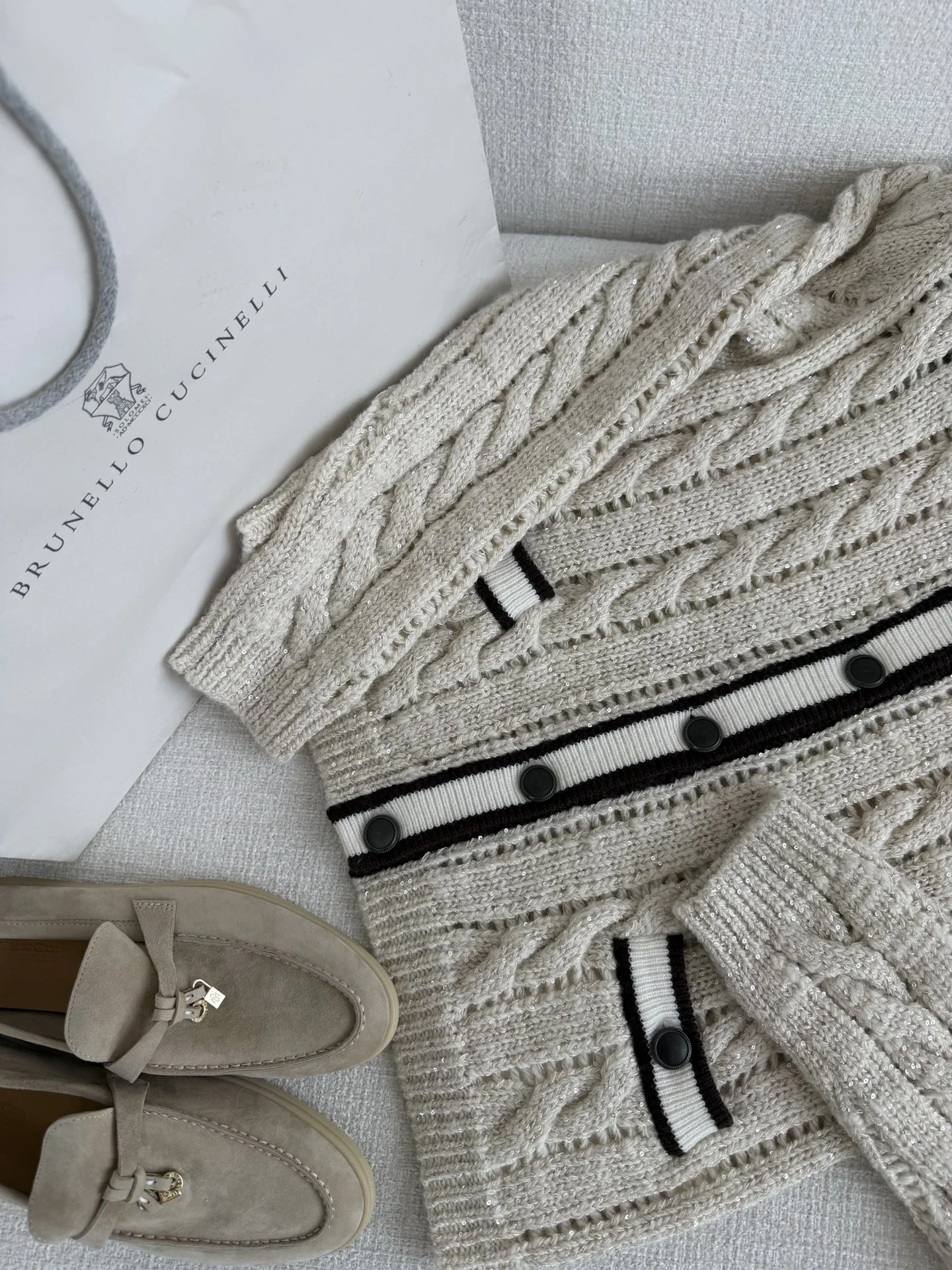BALENCIAGA Sweaters Cream-Black S-L D55202609061997 - Image 6