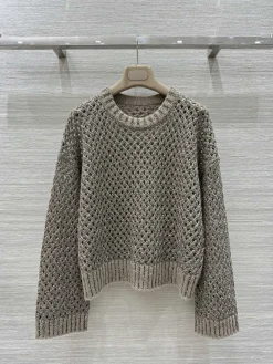 BALENCIAGA Sweaters Sequined Yarn Brown-Gold S-L C95202609062050
