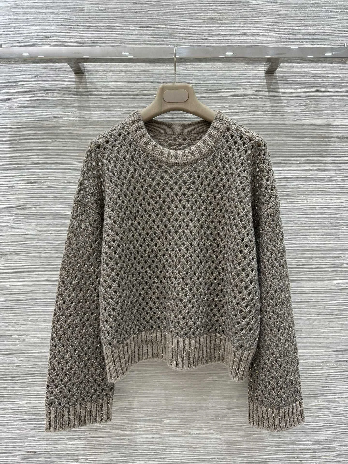 BALENCIAGA Sweaters Sequined Yarn Brown-Gold S-L C95202609062050