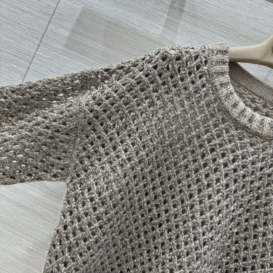 BALENCIAGA Sweaters Sequined Yarn Brown-Gold S-L C95202609062050 - Image 3