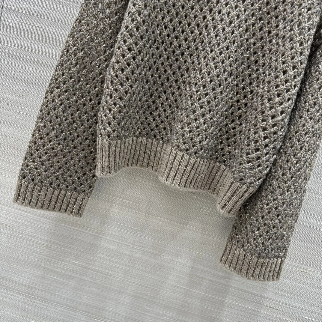 BALENCIAGA Sweaters Sequined Yarn Brown-Gold S-L C95202609062050 - Image 5