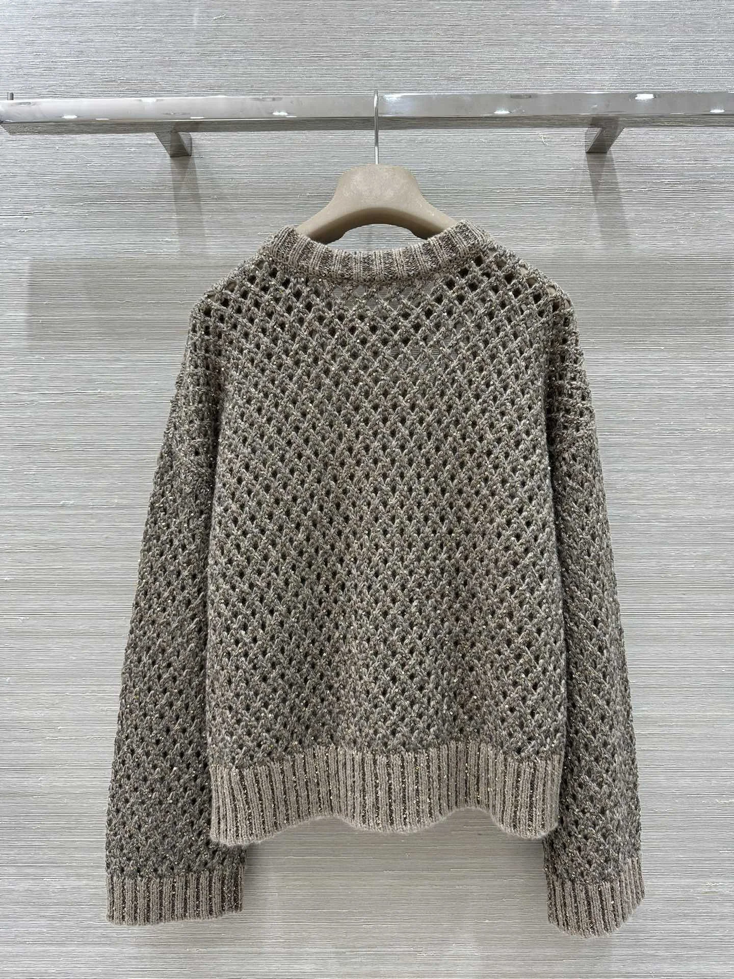 BALENCIAGA Sweaters Sequined Yarn Brown-Gold S-L C95202609062050 - Image 9