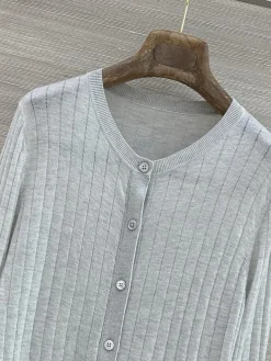 Alternative view of BALENCIAGA Sweaters Silver Wool Gray M C55202609062041