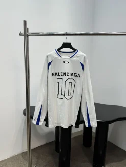 BALENCIAGA T-shirts Jersey White-Blue S-L B20202609060339
