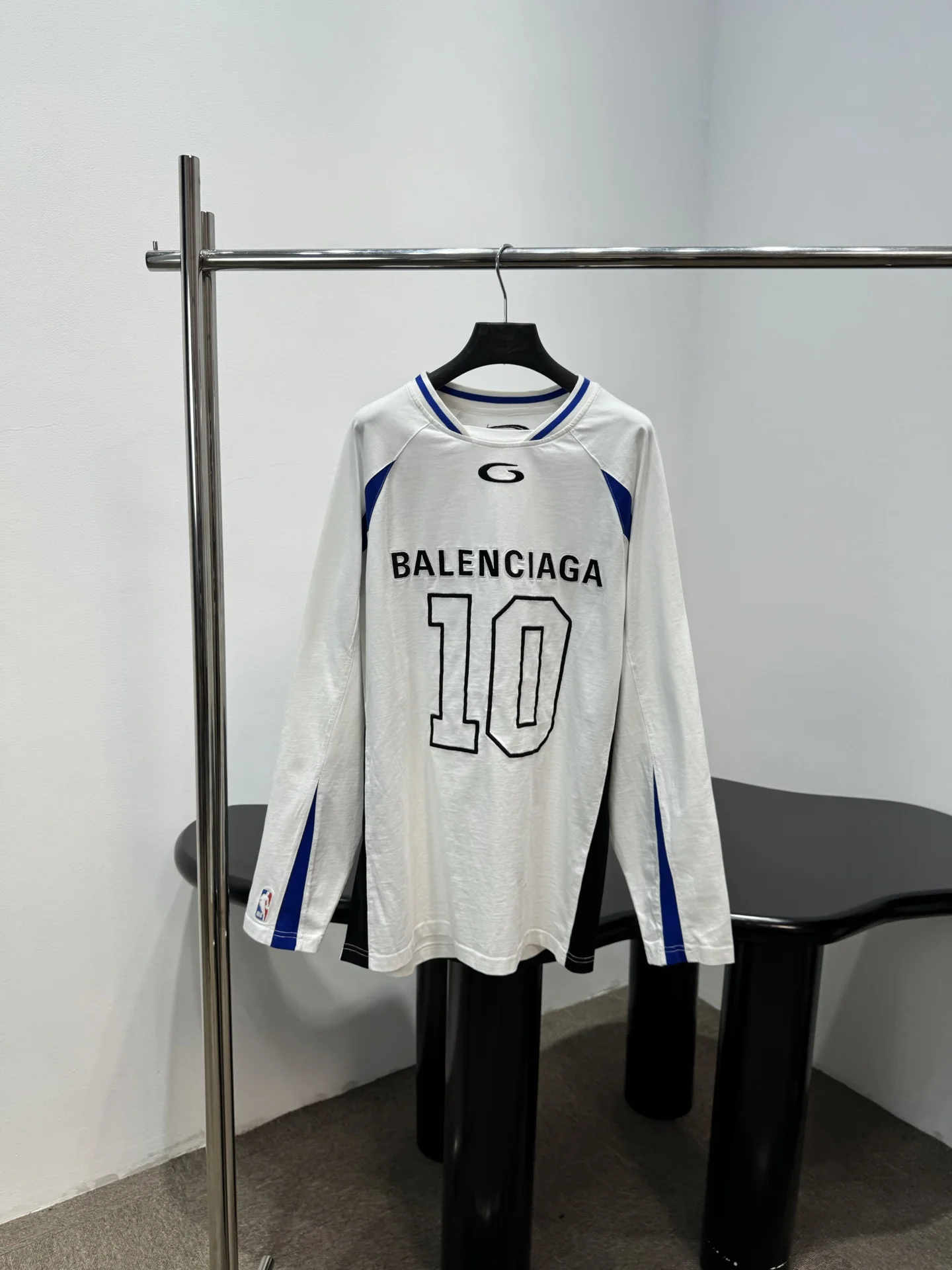 BALENCIAGA T-shirts Jersey White-Blue S-L B20202609060339