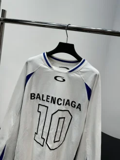 Alternative view of BALENCIAGA T-shirts Jersey White-Blue S-L B20202609060339