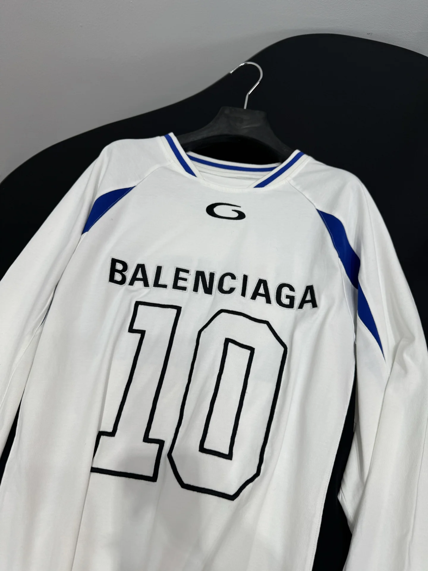 BALENCIAGA T-shirts Jersey White-Blue S-L B20202609060339 - Image 5